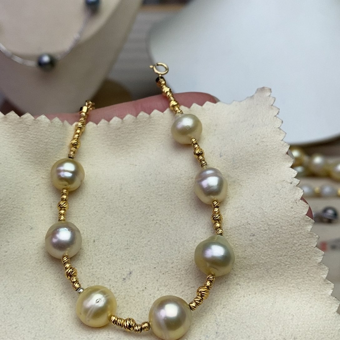 海水珍珠手绳银S925镶嵌