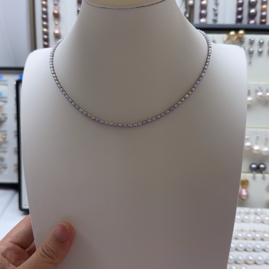 淡水珍珠项链银S925镶嵌