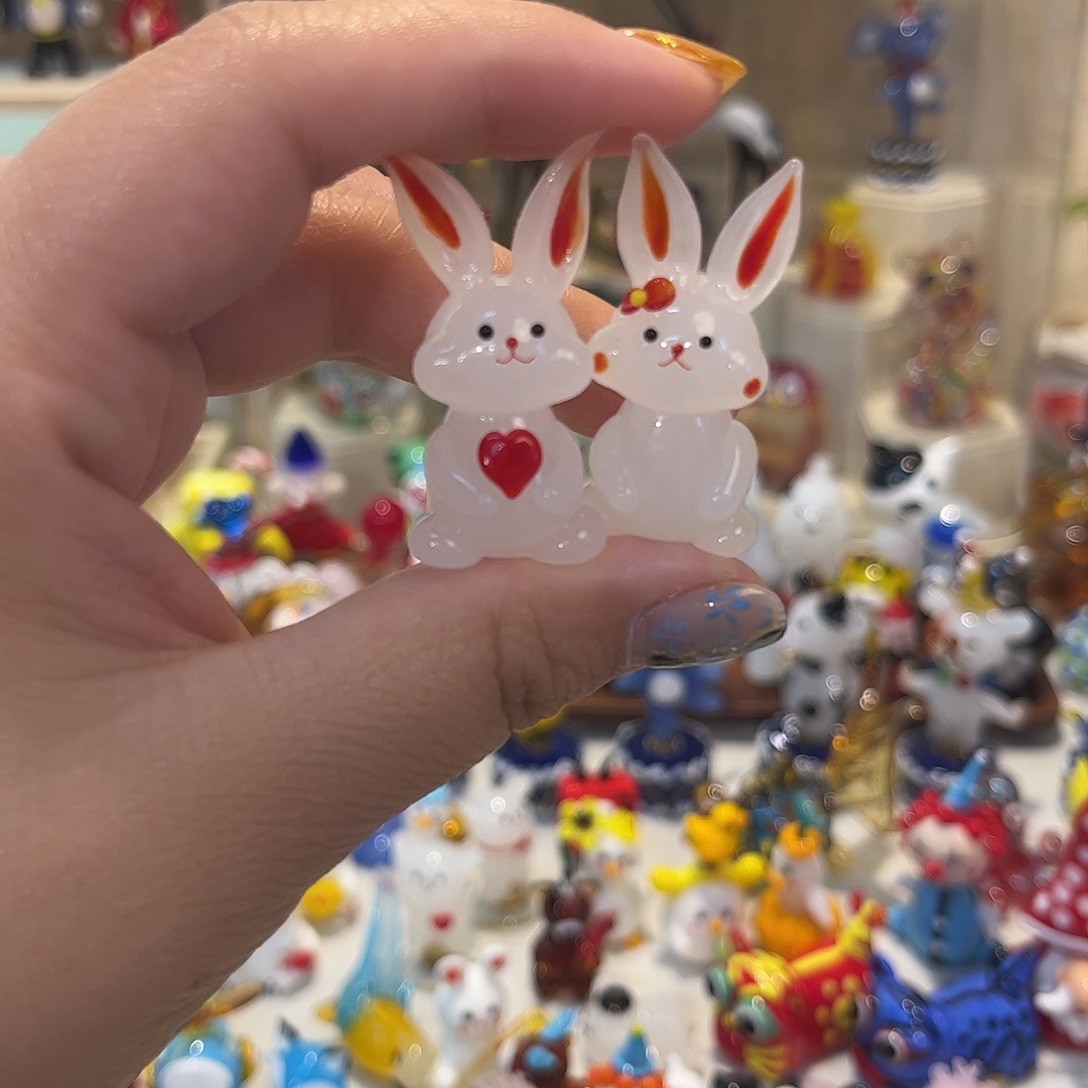 琉璃手工艺品一对