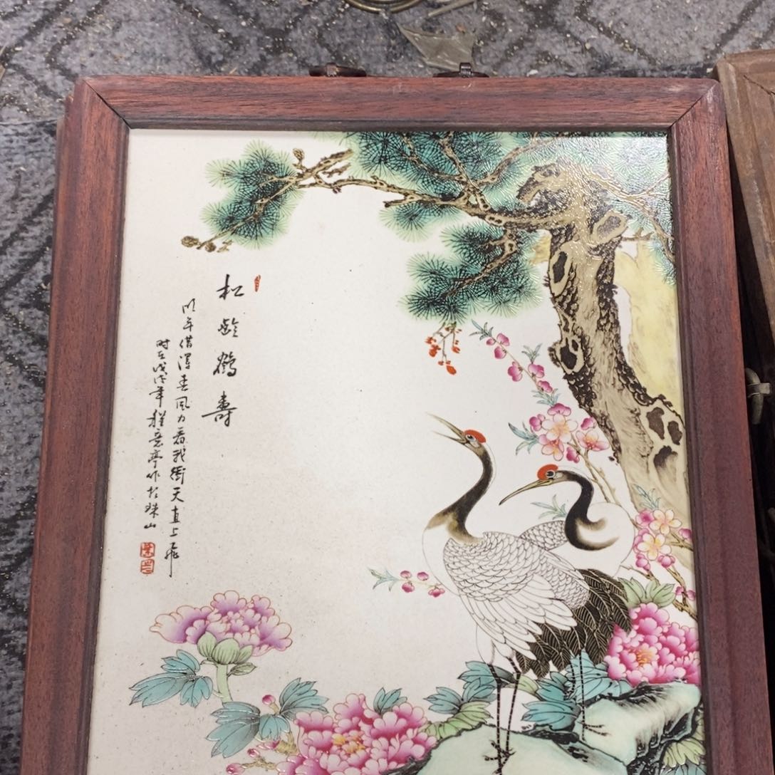 瓷片37*28厘米景德镇瓷板画柴窑烧制