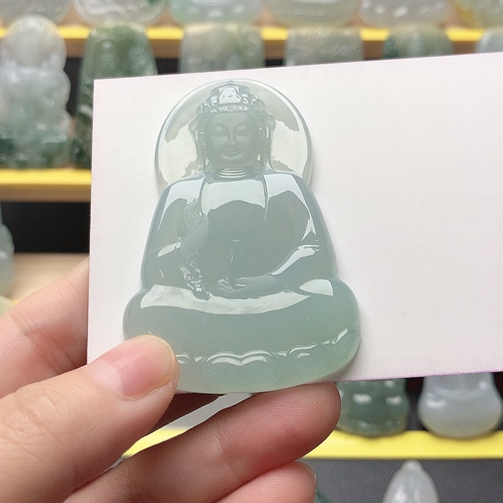 君***颜翡翠未镶嵌吊坠(不含链)素衣观音