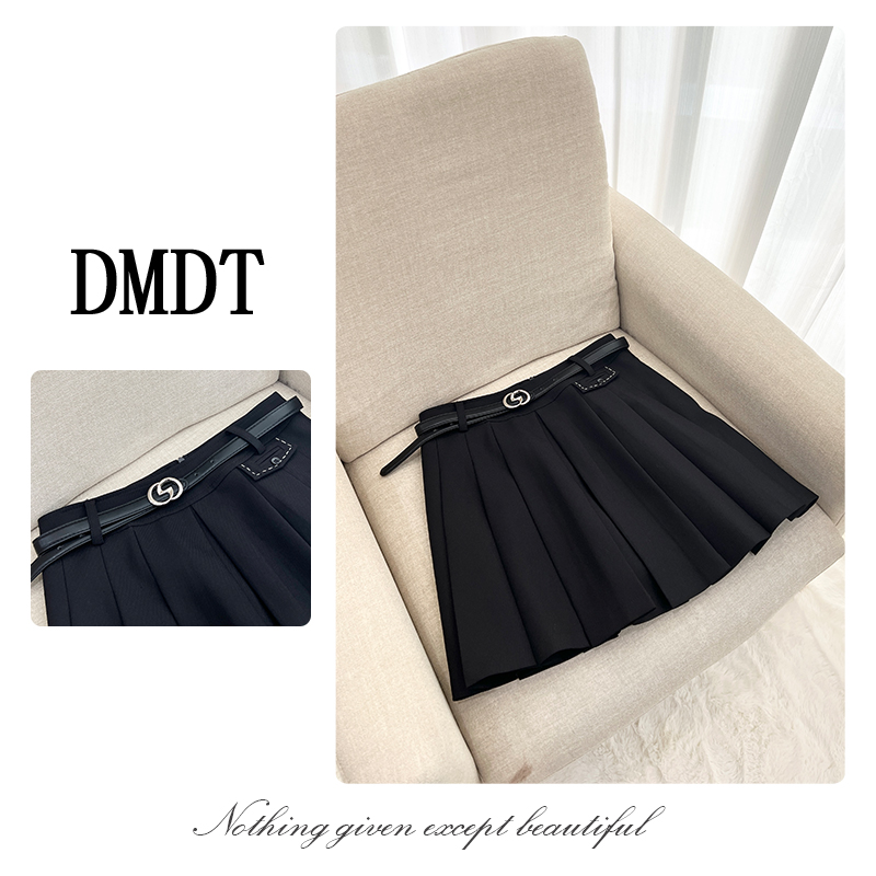 【DMDT潮牌】2025新品“叠律漫织”配腰带显瘦女百搭百褶半身裙250898