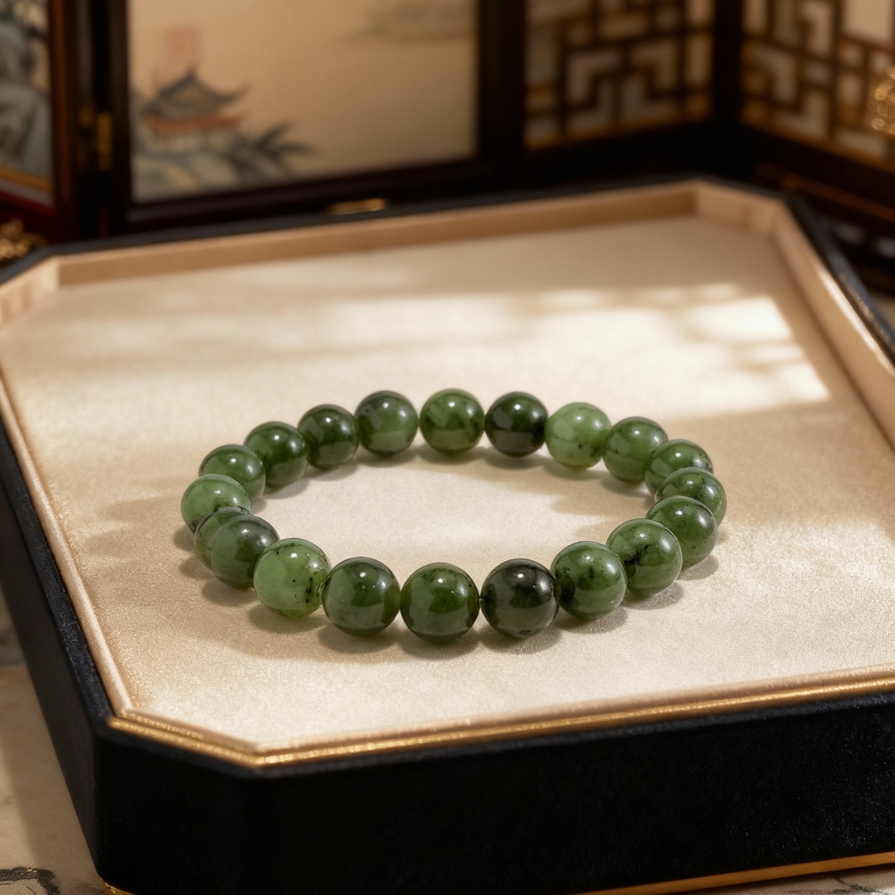 和田玉手串碧玉素圈10mm手链 多样性发