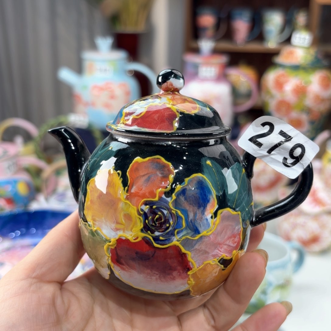 景德镇手绘高温釉下彩陶瓷茶具