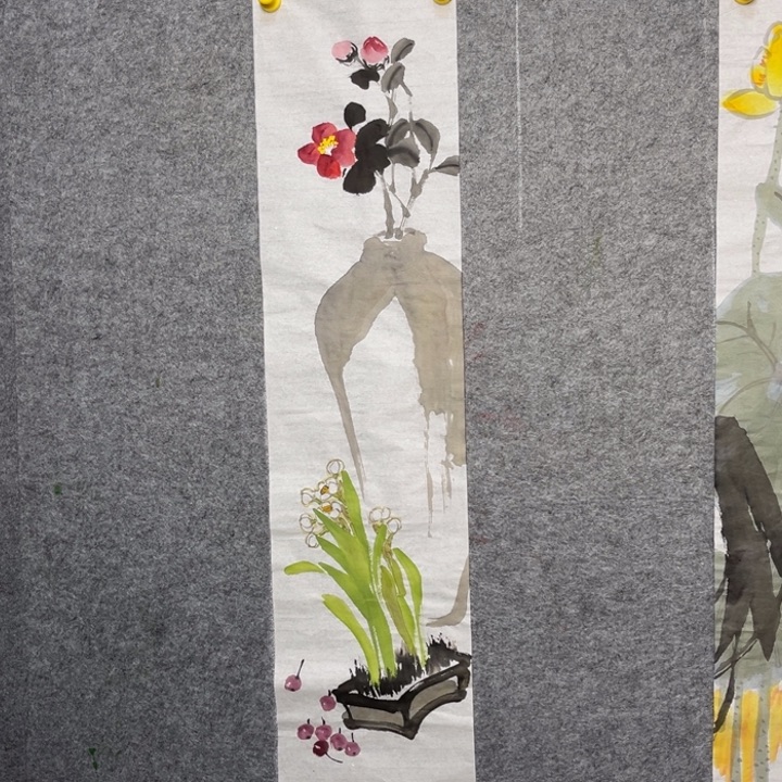 竖款大鱼书画艺术作品