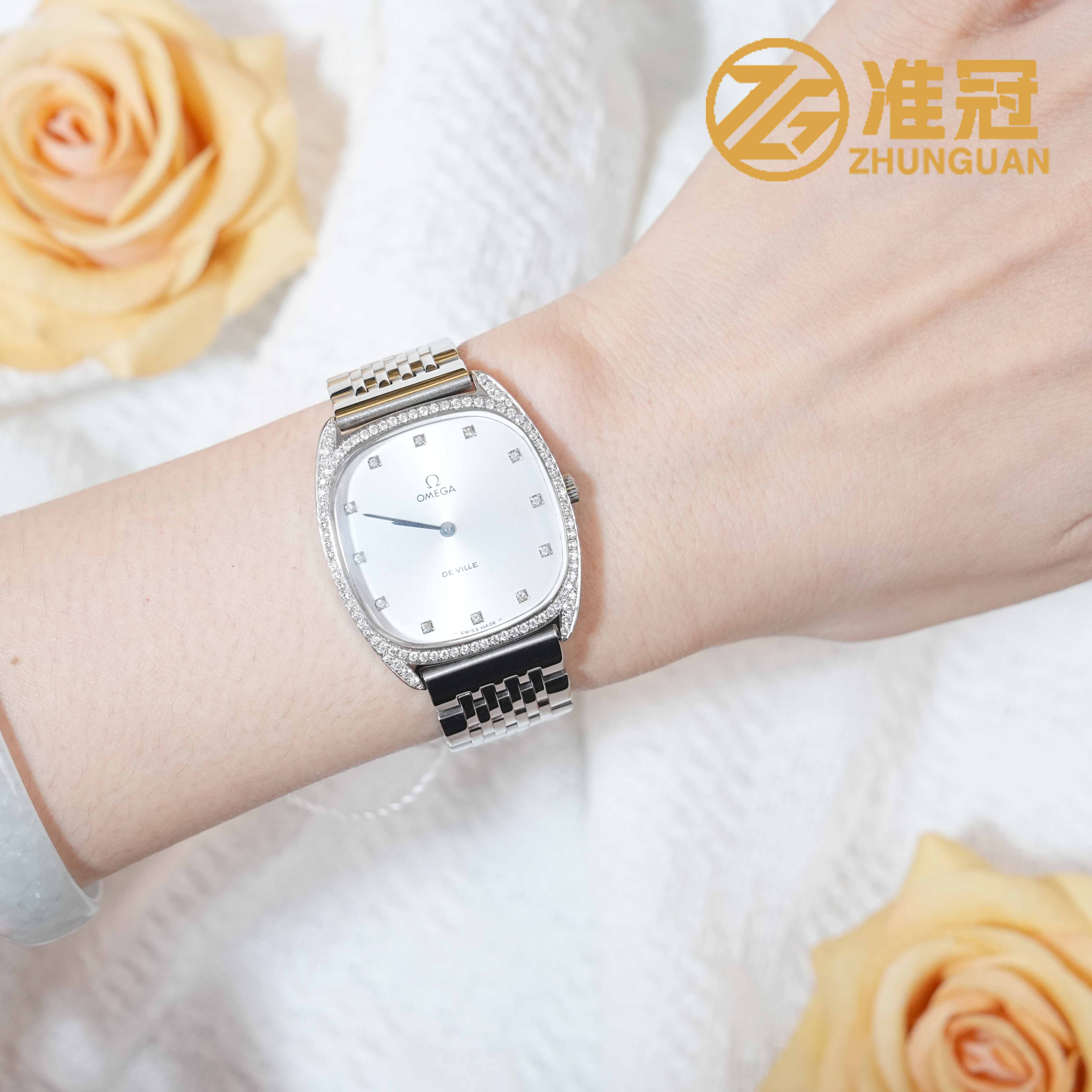 95新 Omega/欧米茄 32.2mm手动机械FN5936后钻盘碟飞系列杏1