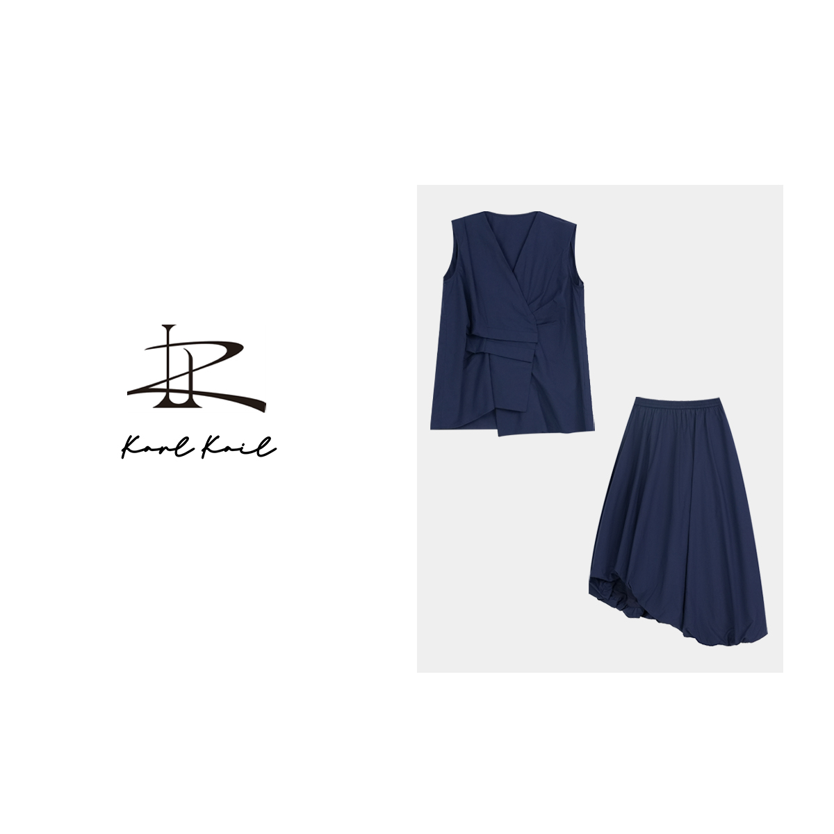 kARE KAIE【23059】100棉气质无袖白色时尚休闲百搭女士设计师