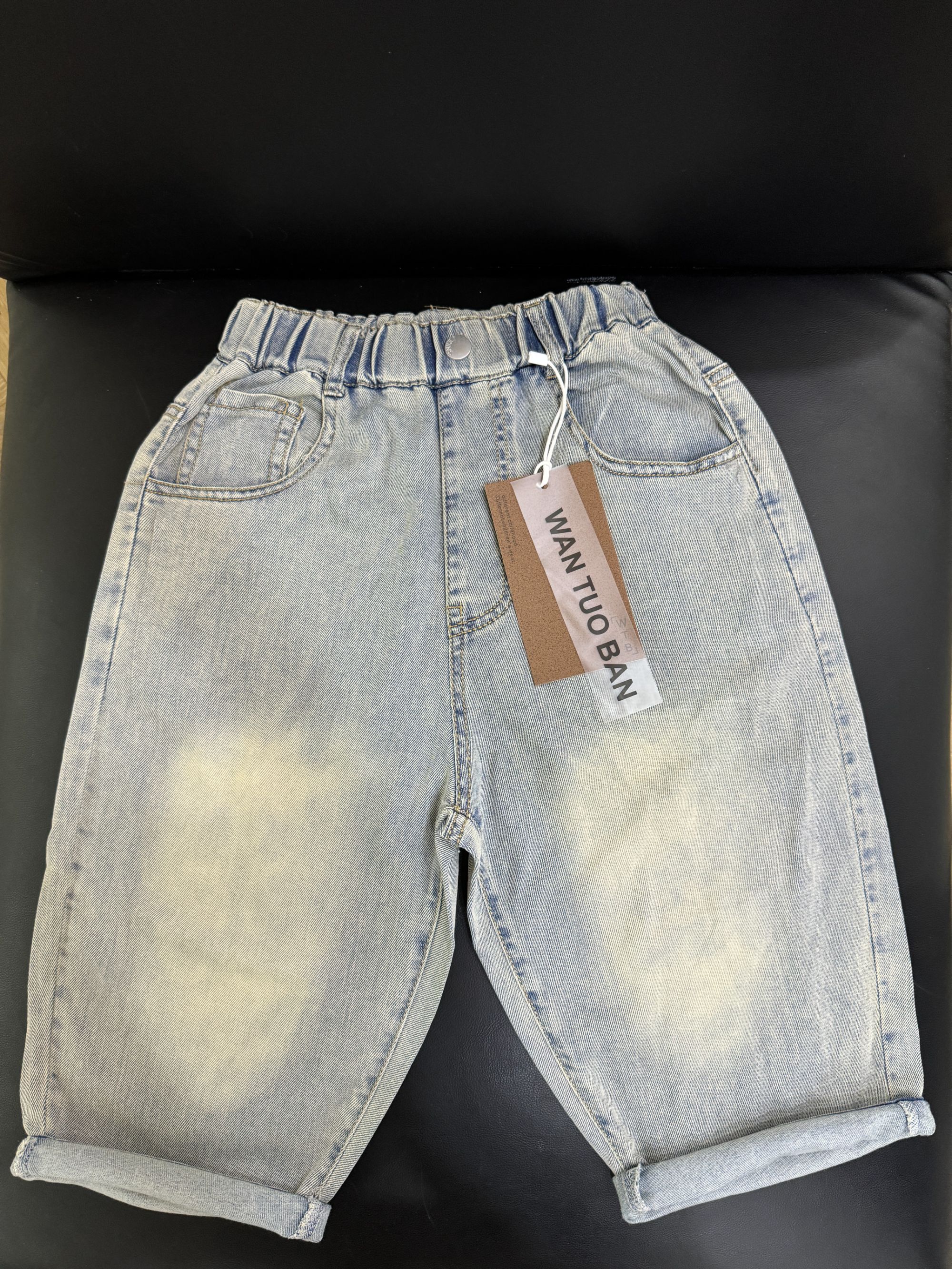 舅舅严选童装中大童夏季韩版宽松时尚百搭休闲七分牛仔裤 Z30261