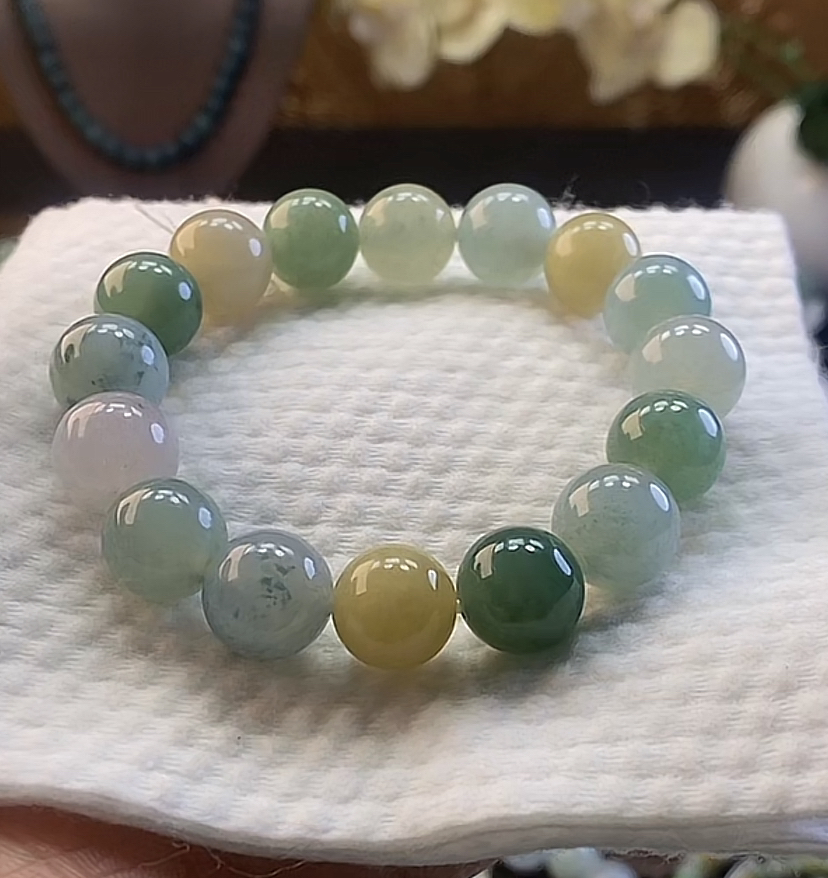 翡翠毛货手串未镶嵌