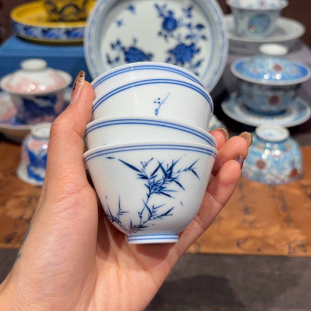 瓷片手工手绘陶瓷茶具