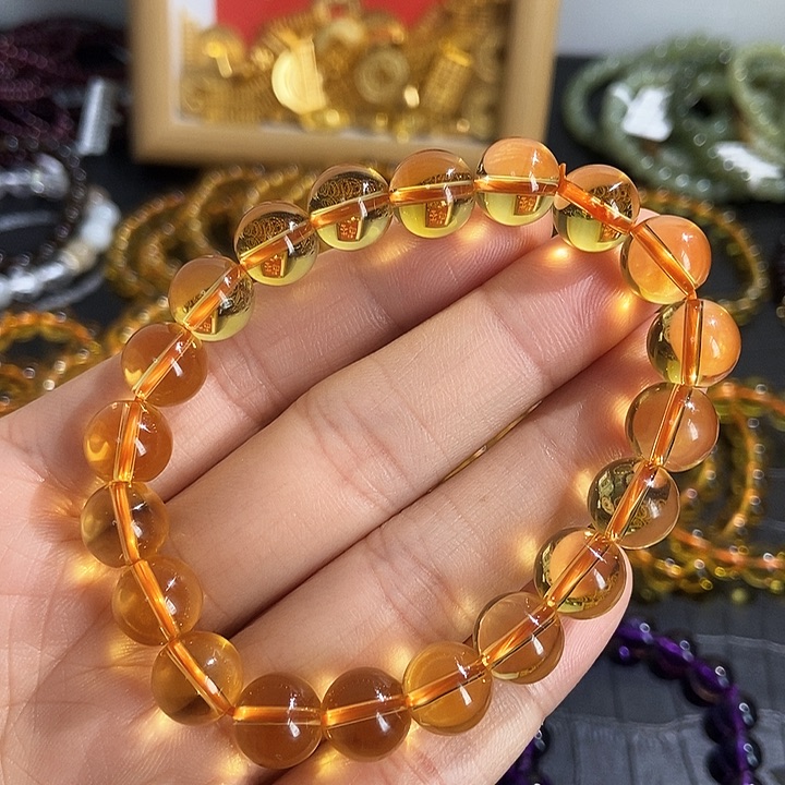 水晶手链未镶嵌黄水晶10
