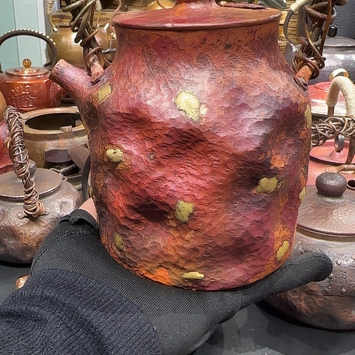 朱***啦紫铜手工制作提梁壶