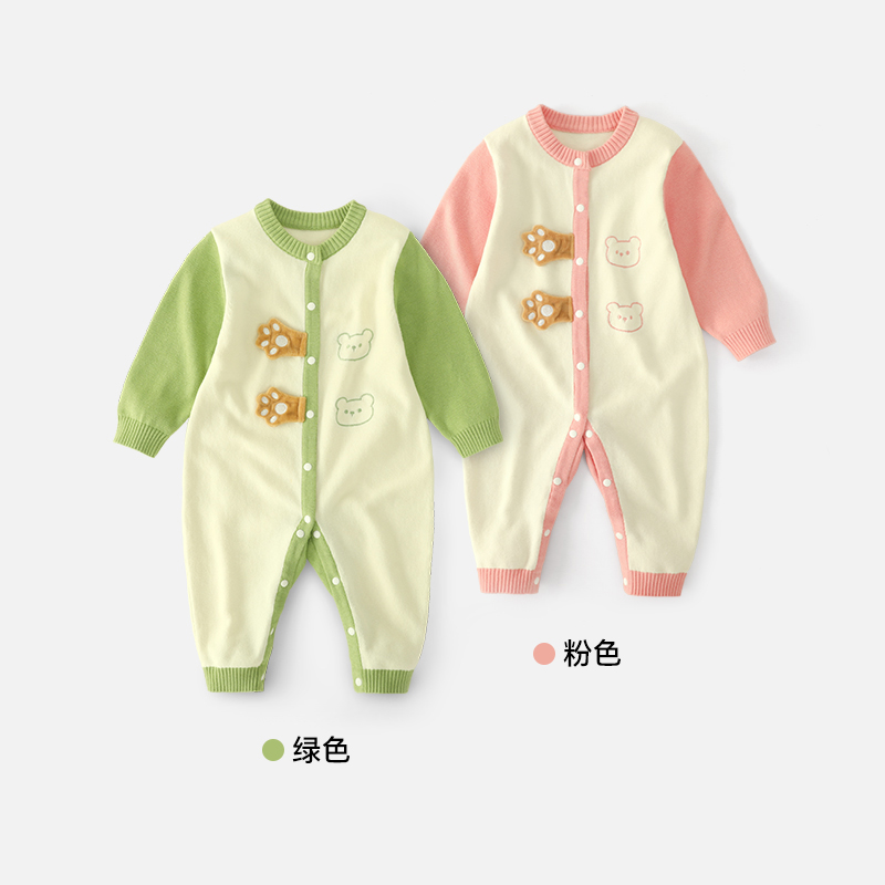 秋款婴童宝宝a类针织细棉线毛衣连体3749 | 可爱小熊