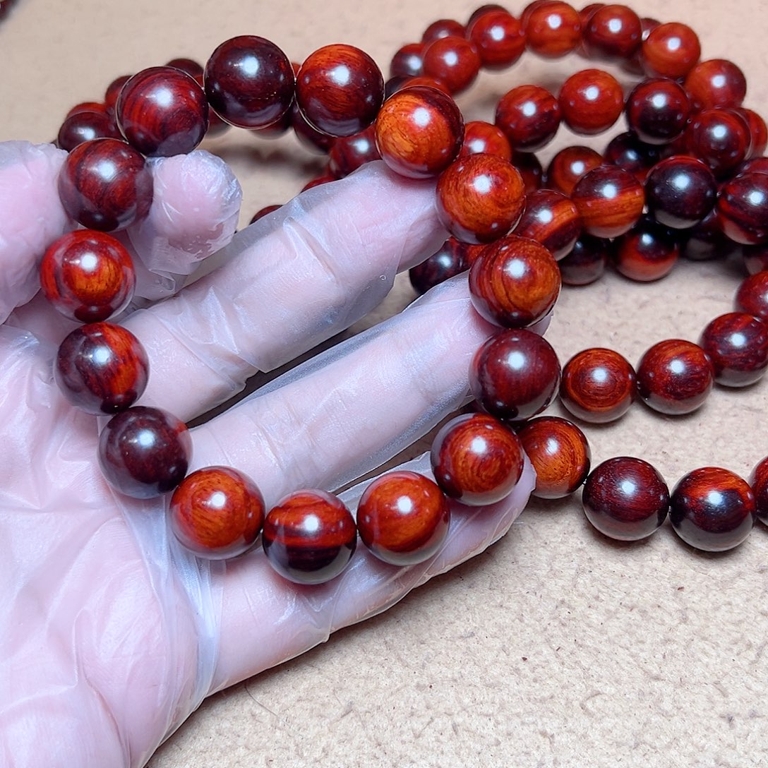 小叶紫檀手串/手链1.5琴料火焰文金星