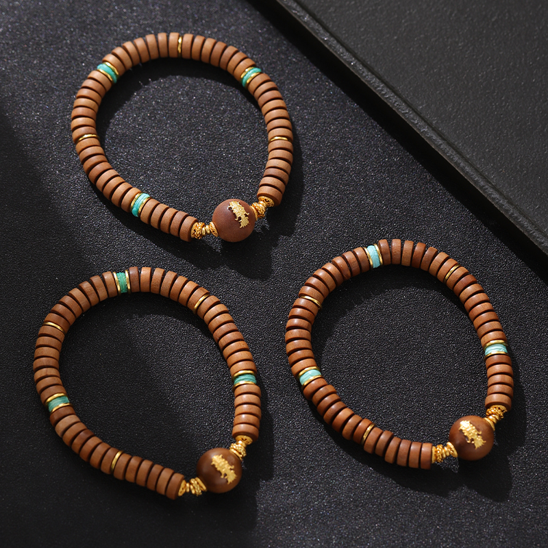 【钱太太】老山檀药片DIY单圈手串-多样性发其一