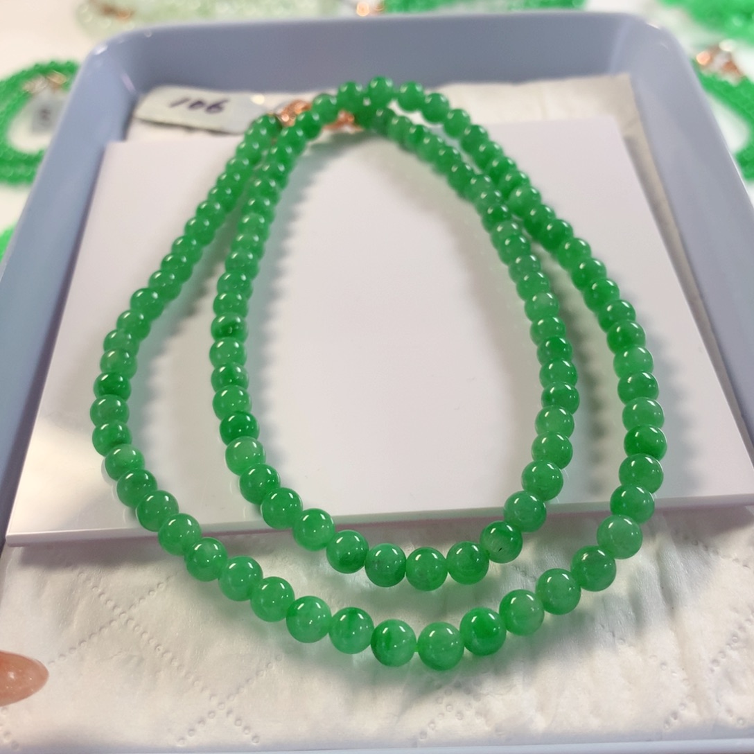 翡翠未镶嵌颈饰项链