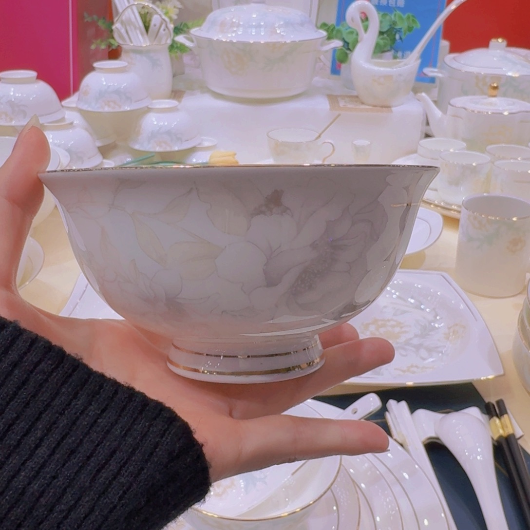 45%以上骨粉骨瓷景德镇描金清雅单买