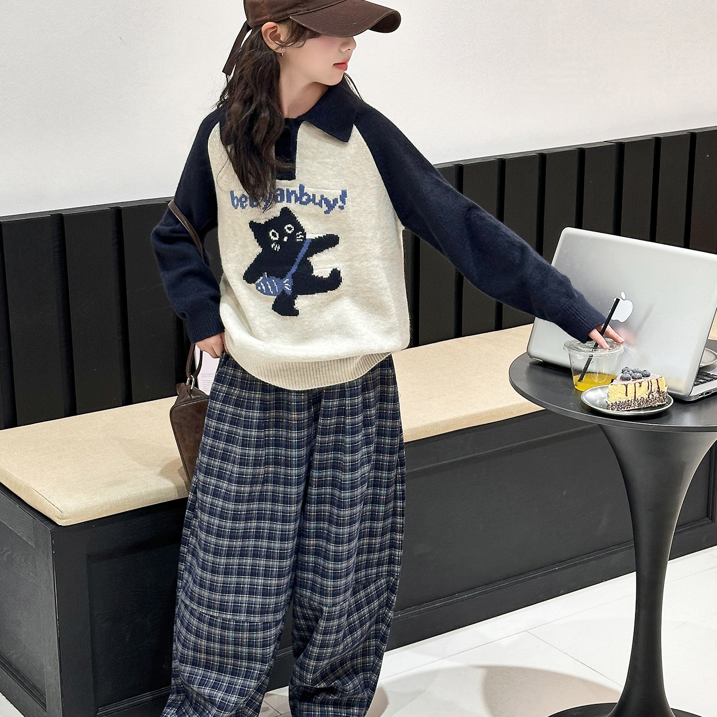 女童毛衣套装2025新款儿童洋气韩版宽松套头两件套中大童时髦百搭