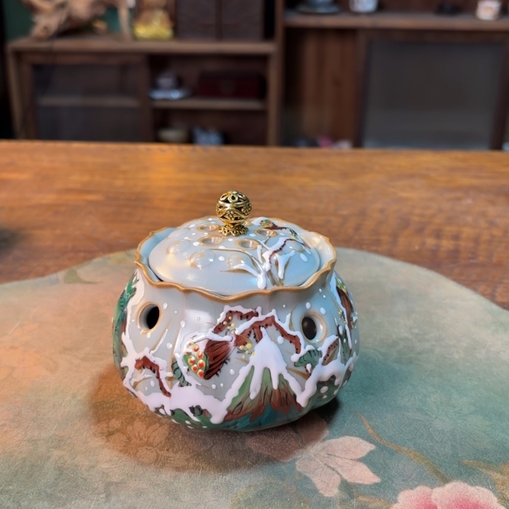 柴烧纯手工手绘陶瓷