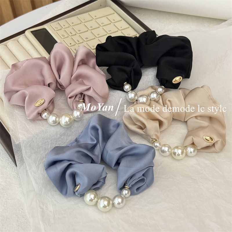 诗泊雅 2025新款发绳扎头发皮筋高级感头花大肠缎面发圈