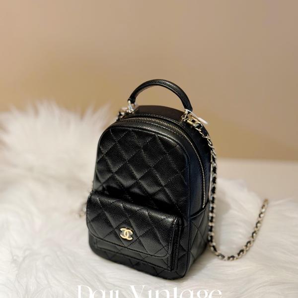 大吉中古/Chanel香奈儿黑金mini双肩包