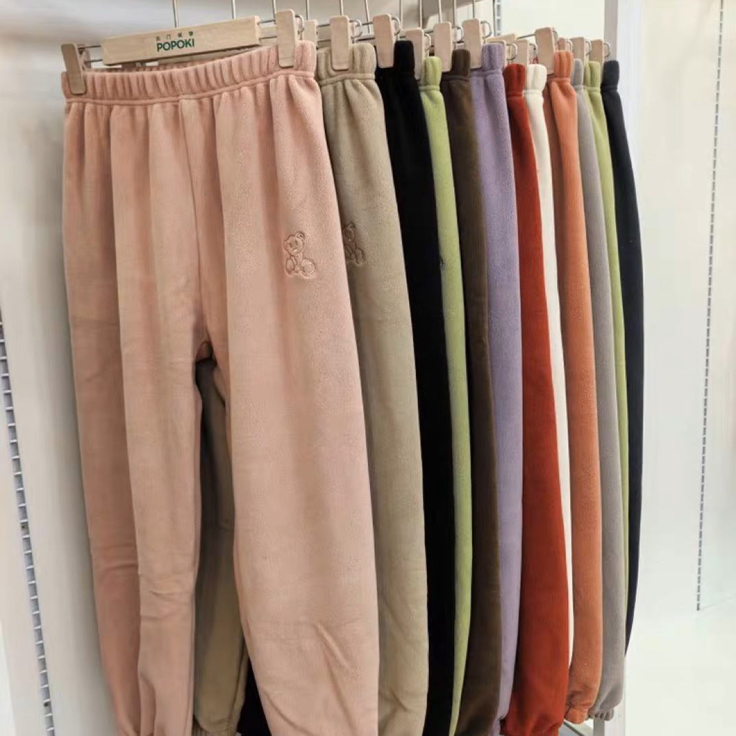 秋冬加厚摇粒绒女款保暖束脚休闲卫裤可外穿家居睡裤加绒冬季