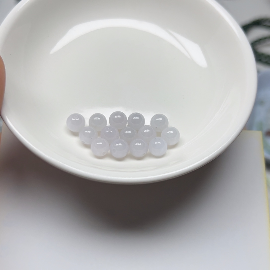 翡翠散珠h*i纯天然缅甸翡翠A货卡7，14颗分2单