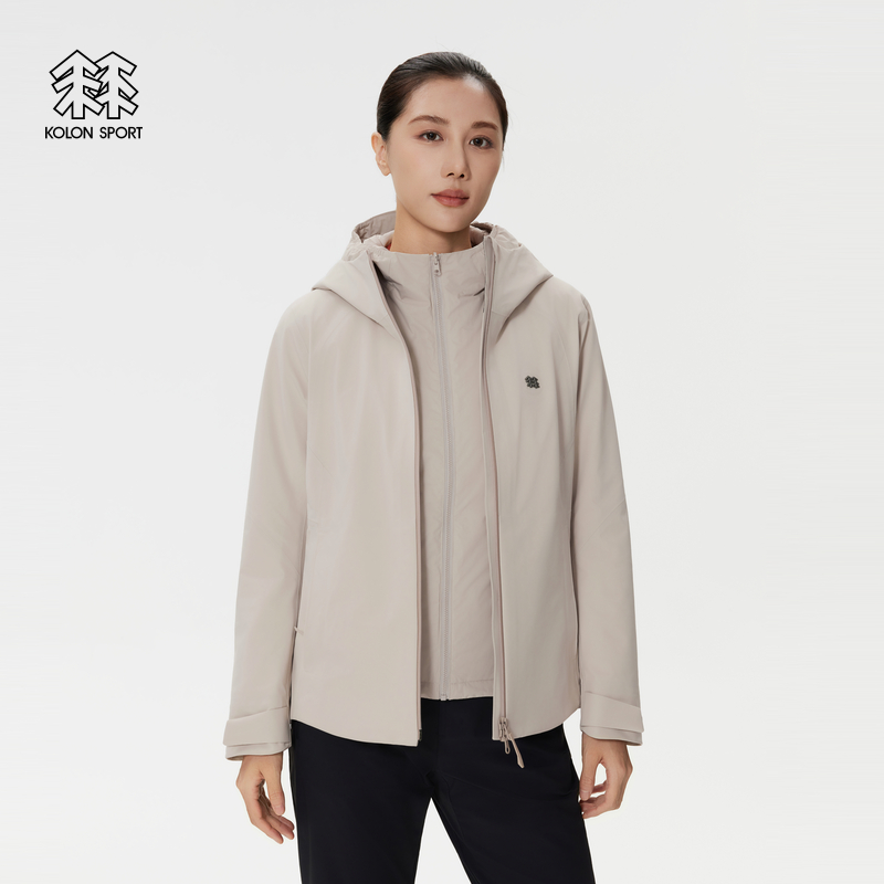 KOLON SPORT可隆冲锋衣防水透湿防风P棉女士轻质棉服三合一夹克