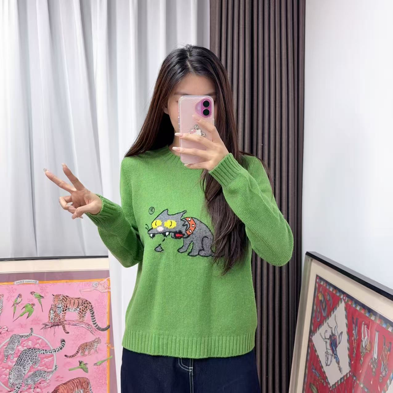 95新 MIU MIU/缪缪 麦殿/辛普森联名毛衣40码/251114JCL8X07