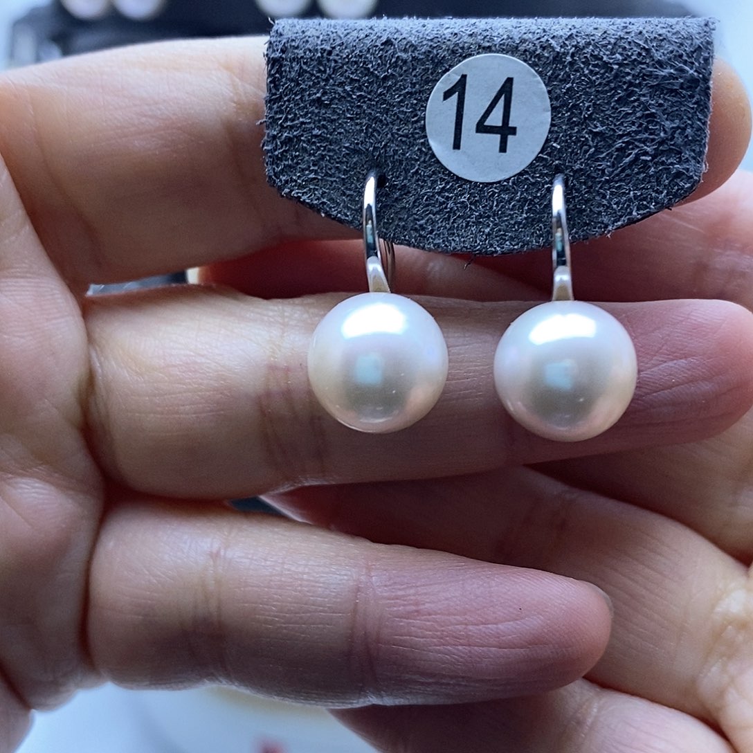 淡水珍珠耳饰银S925镶嵌