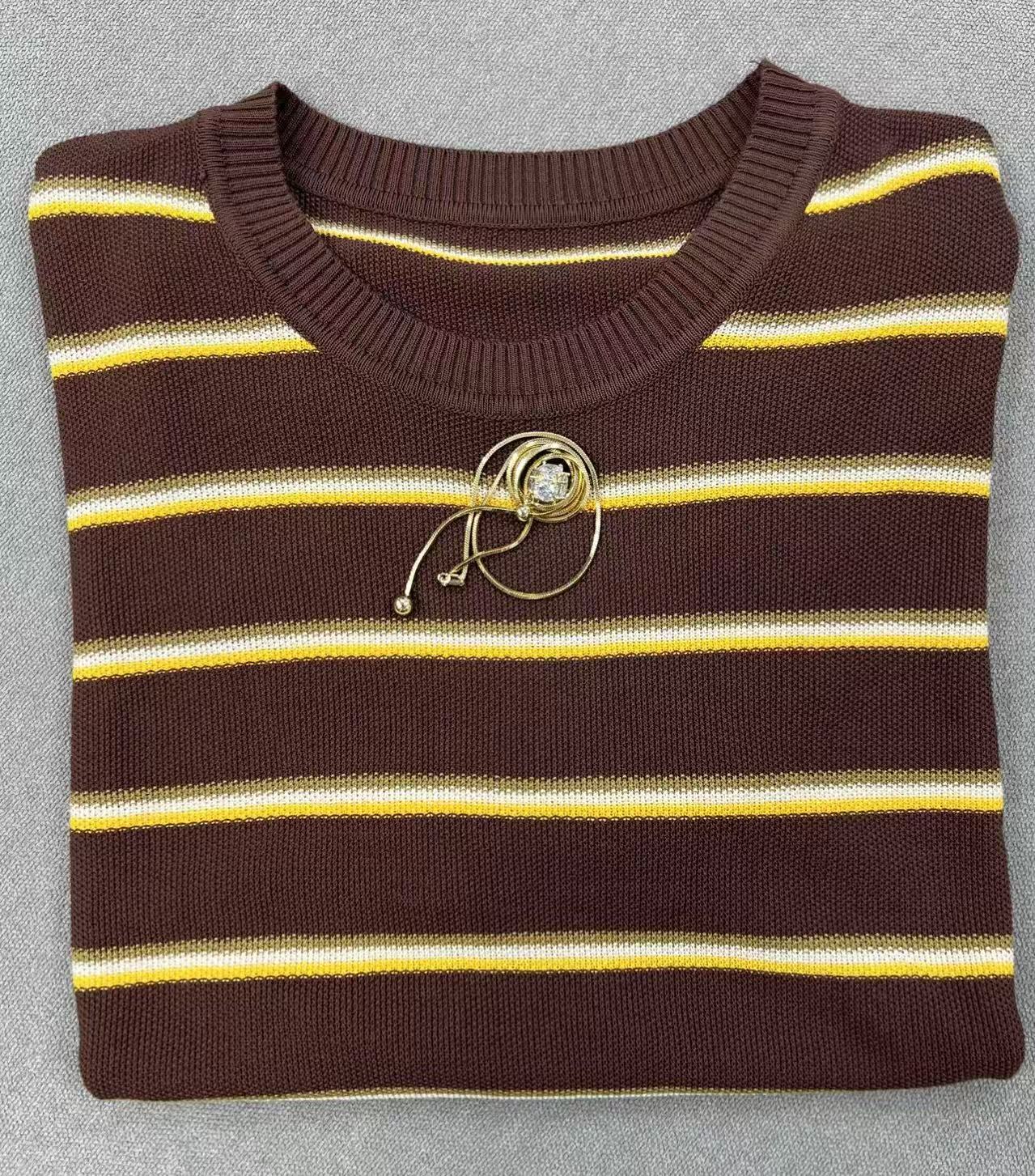 A1208经典条纹款高级显瘦优雅风