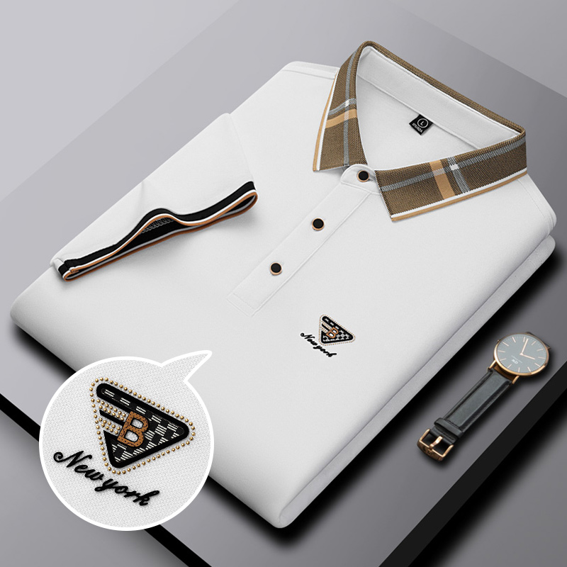 奥莱撤柜丨商务休闲男士短袖t恤2025夏季新款轻奢潮牌棉质polo衫