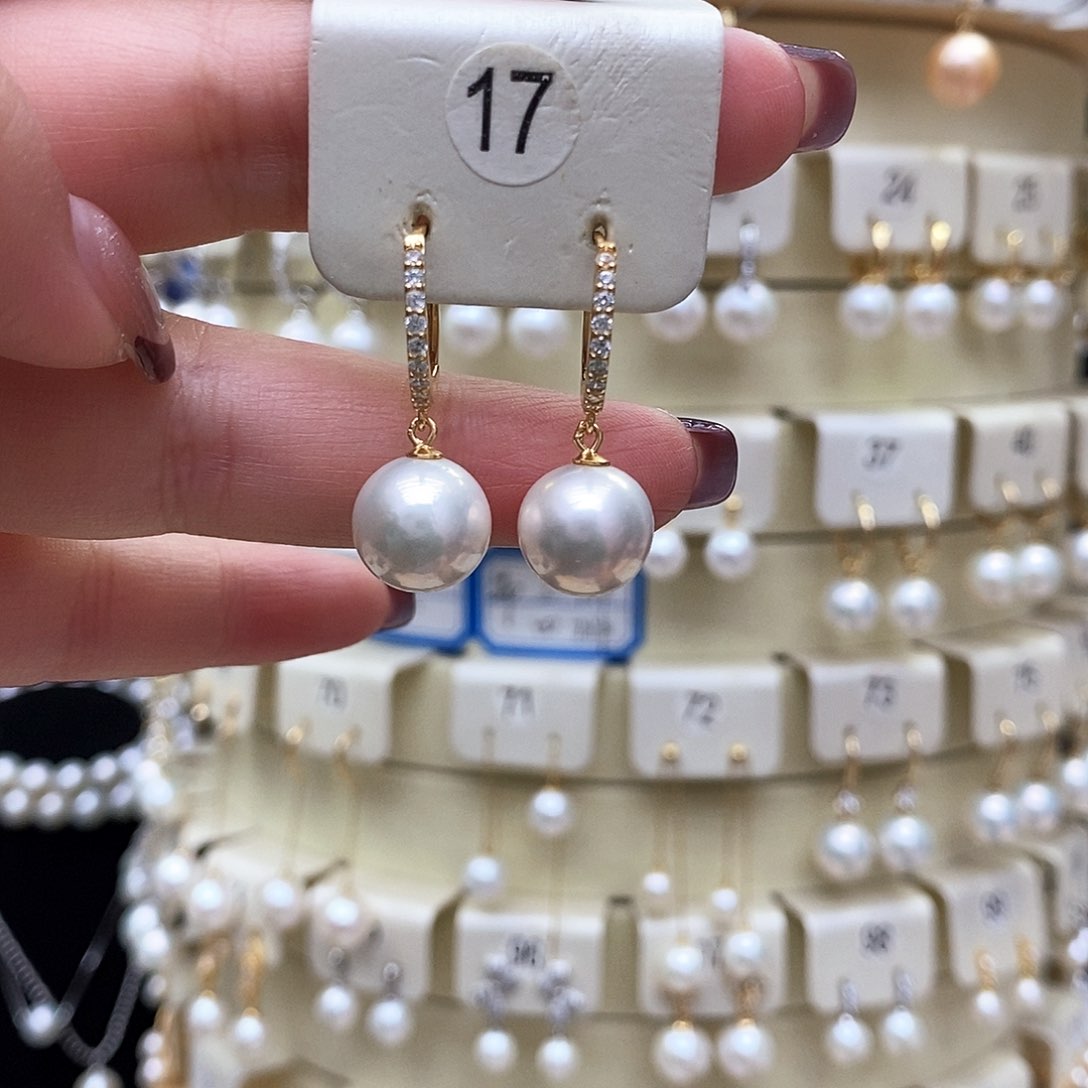 淡水珍珠耳饰银S925镶嵌