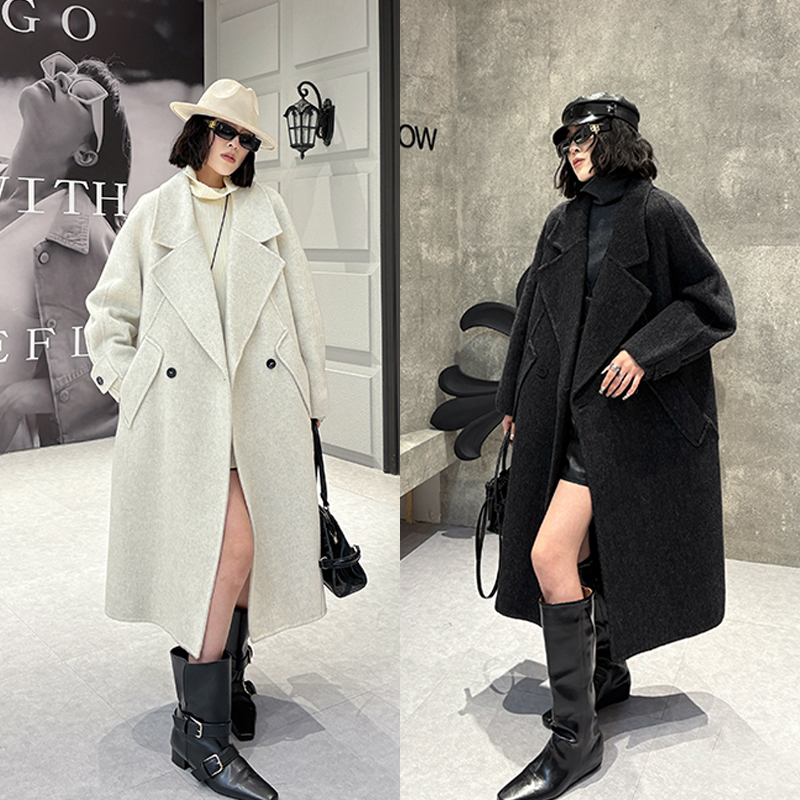 大码女装毛呢外套女120斤到220斤胖妹妹宽松显瘦洋气减龄上衣冬季