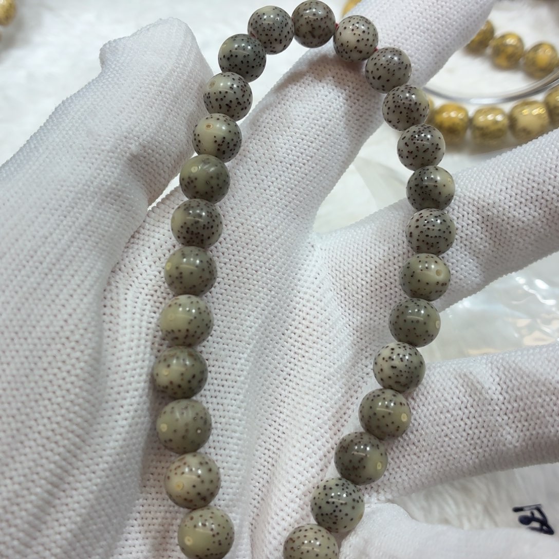 星月菩提手串石玉侧留白8圆