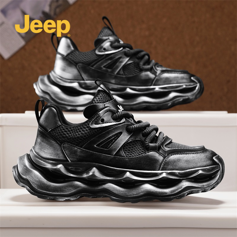 JEEP/吉普新款男士户外运动鞋潮流百搭脏脏鞋做旧休闲时尚男鞋