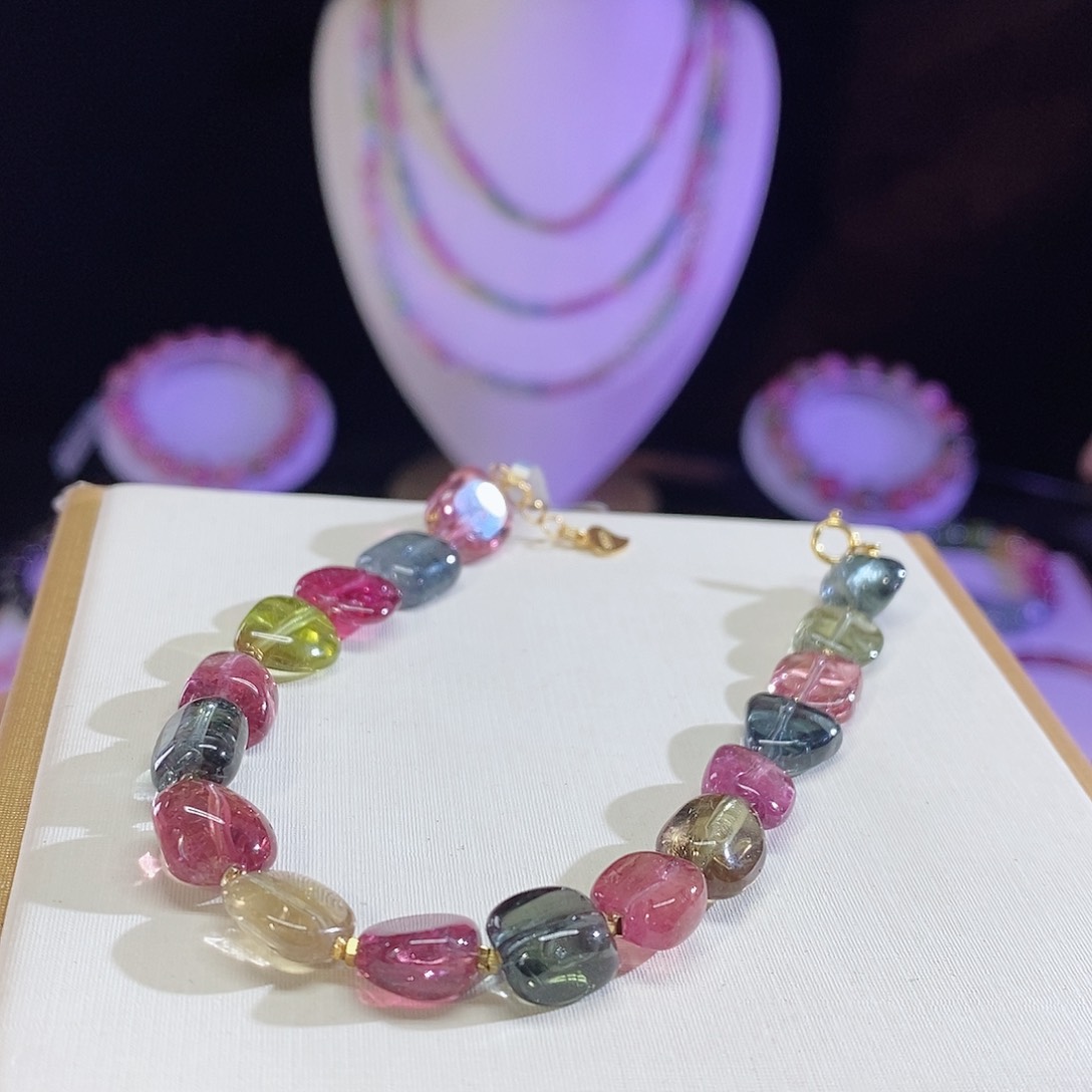 碧玺手链未镶嵌随形