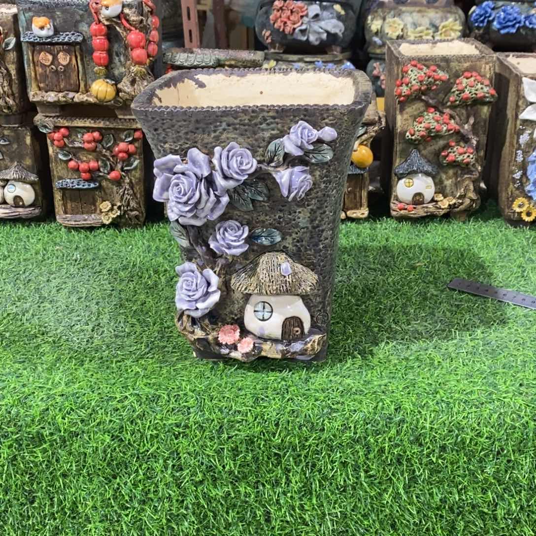 红陶青藤花器多肉花盆