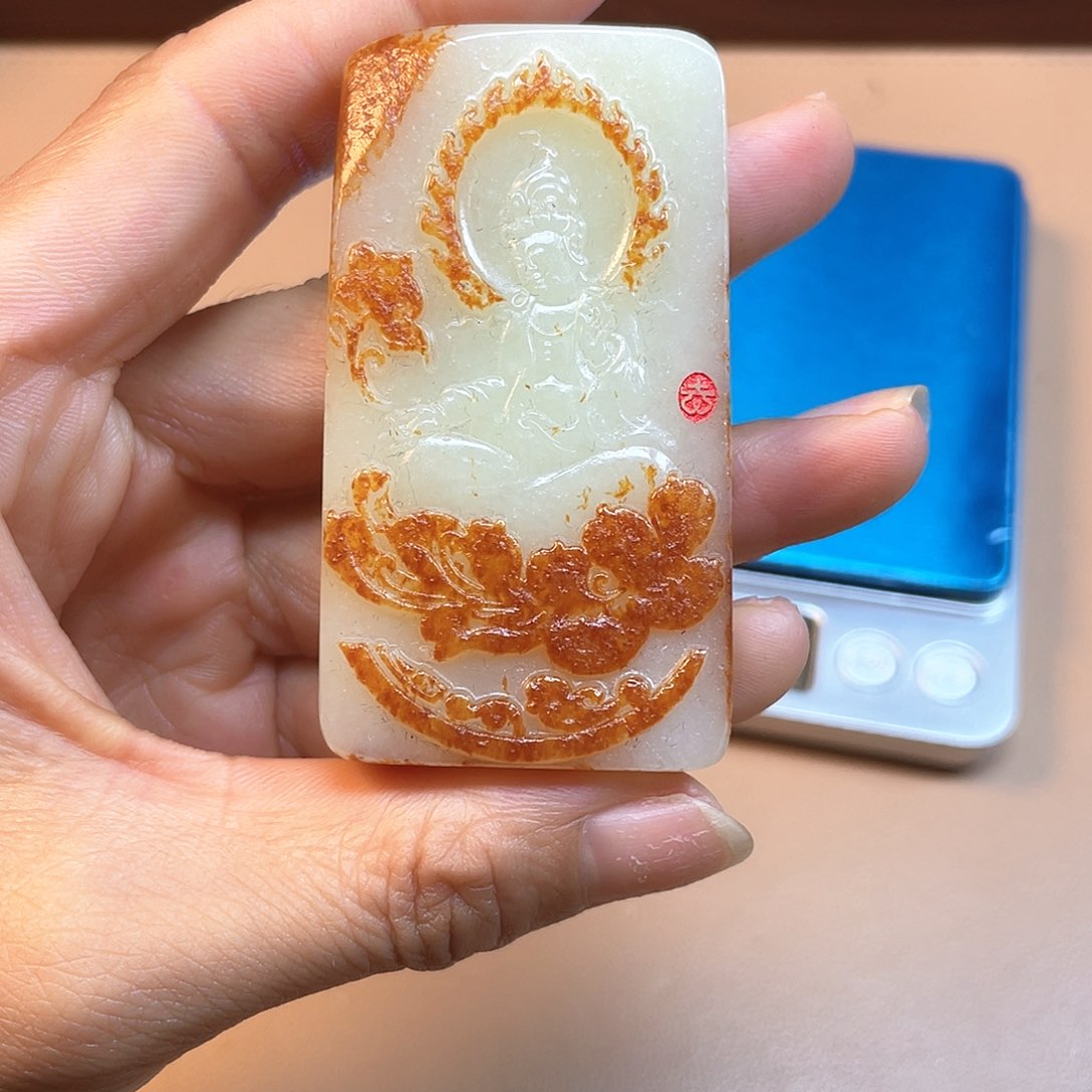 和田玉事事如意未镶嵌A7