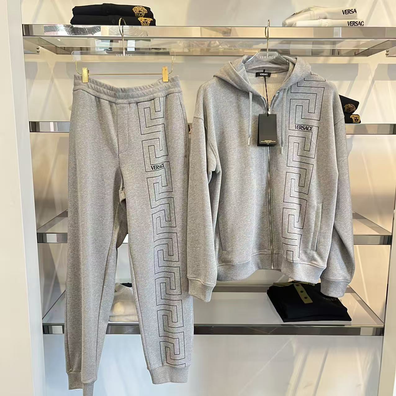 未使用 VERSACE/范思哲 男装回形纹印花运动外套卫衣时尚卫裤潮流