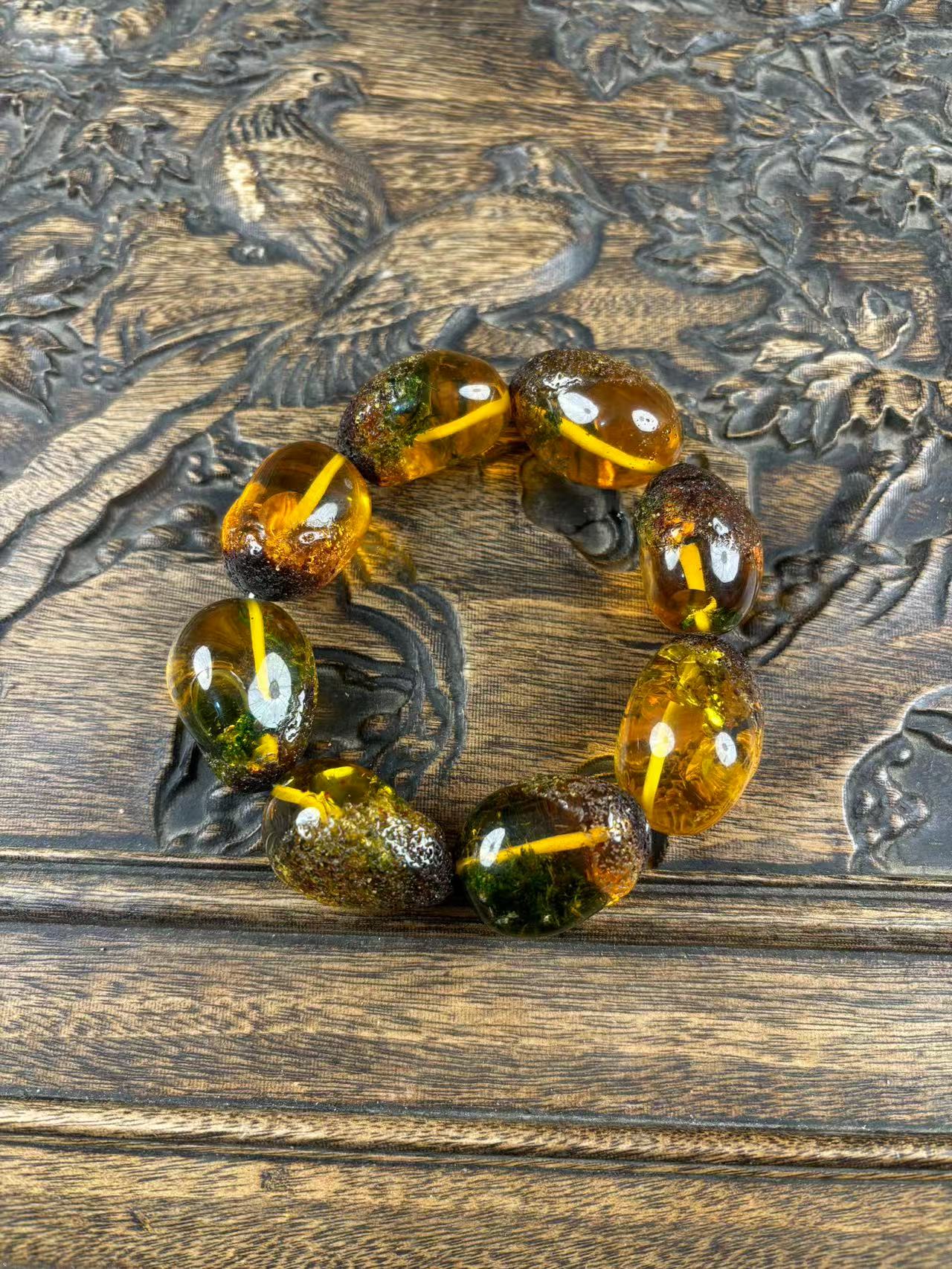 琥珀黄草魄一串{小七甄选}