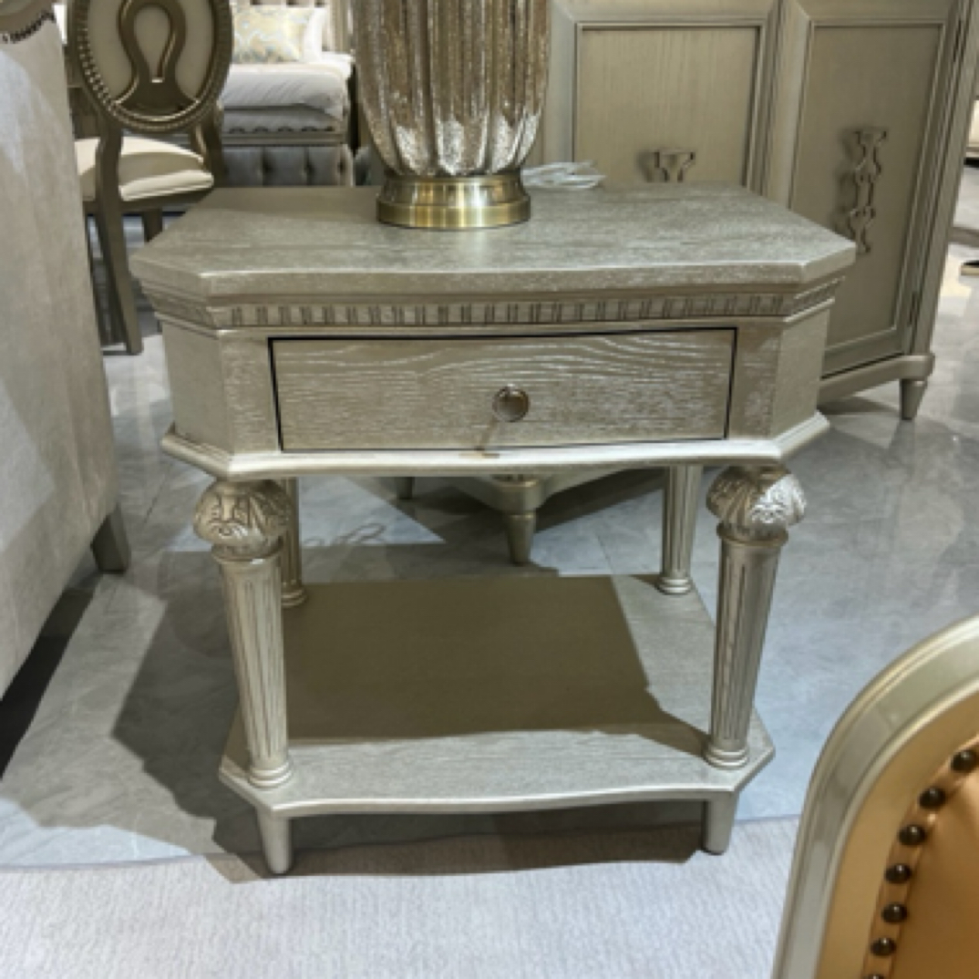 美式轻奢风实木雕花做旧工艺客厅角几复古法式玄关古典欧式深色