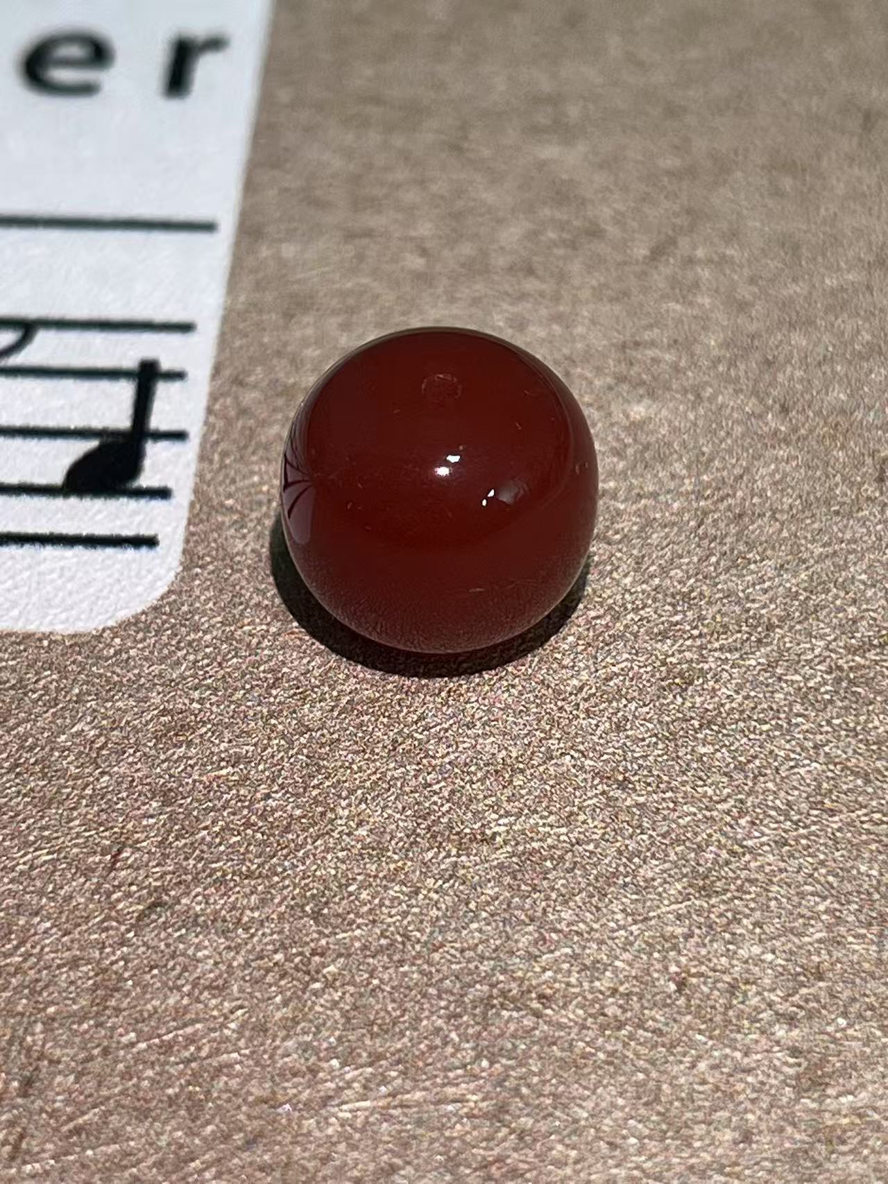 天然柿子红玛瑙配饰单珠手串