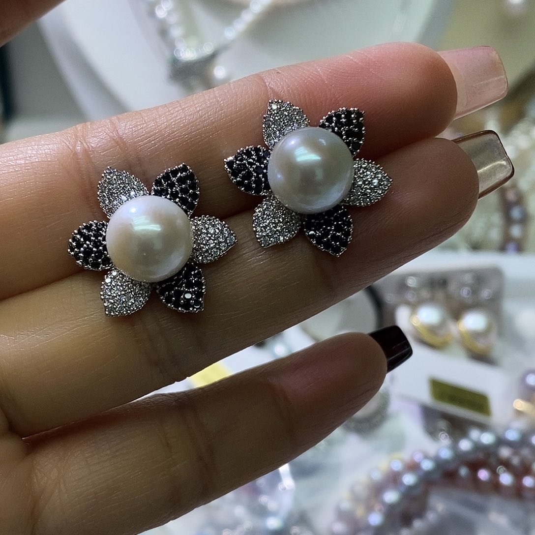 淡水珍珠吊坠银S925镶嵌