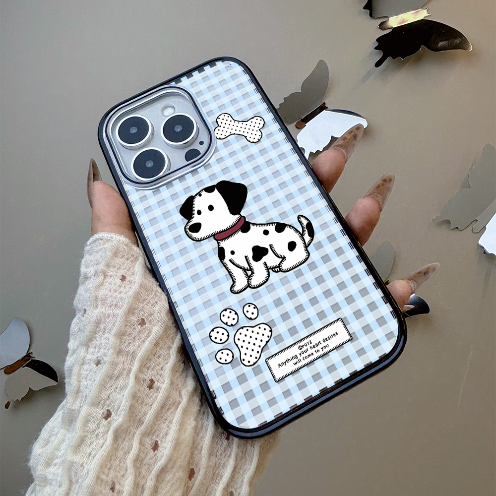 【AI键全包】格纹小狗适用苹果16promax手机壳iphone15/17