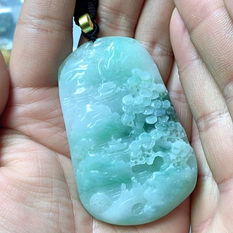 翡翠颈饰未镶嵌后*儿天然缅甸翡翠a货