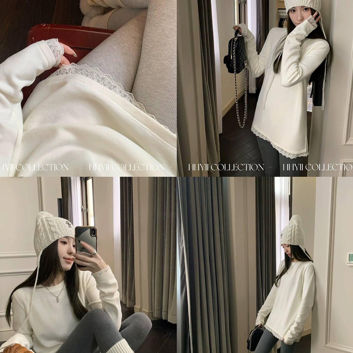 28426韩货加厚磨毛蕾丝拼接长袖T恤女宽松内搭打底衫86137衣长73