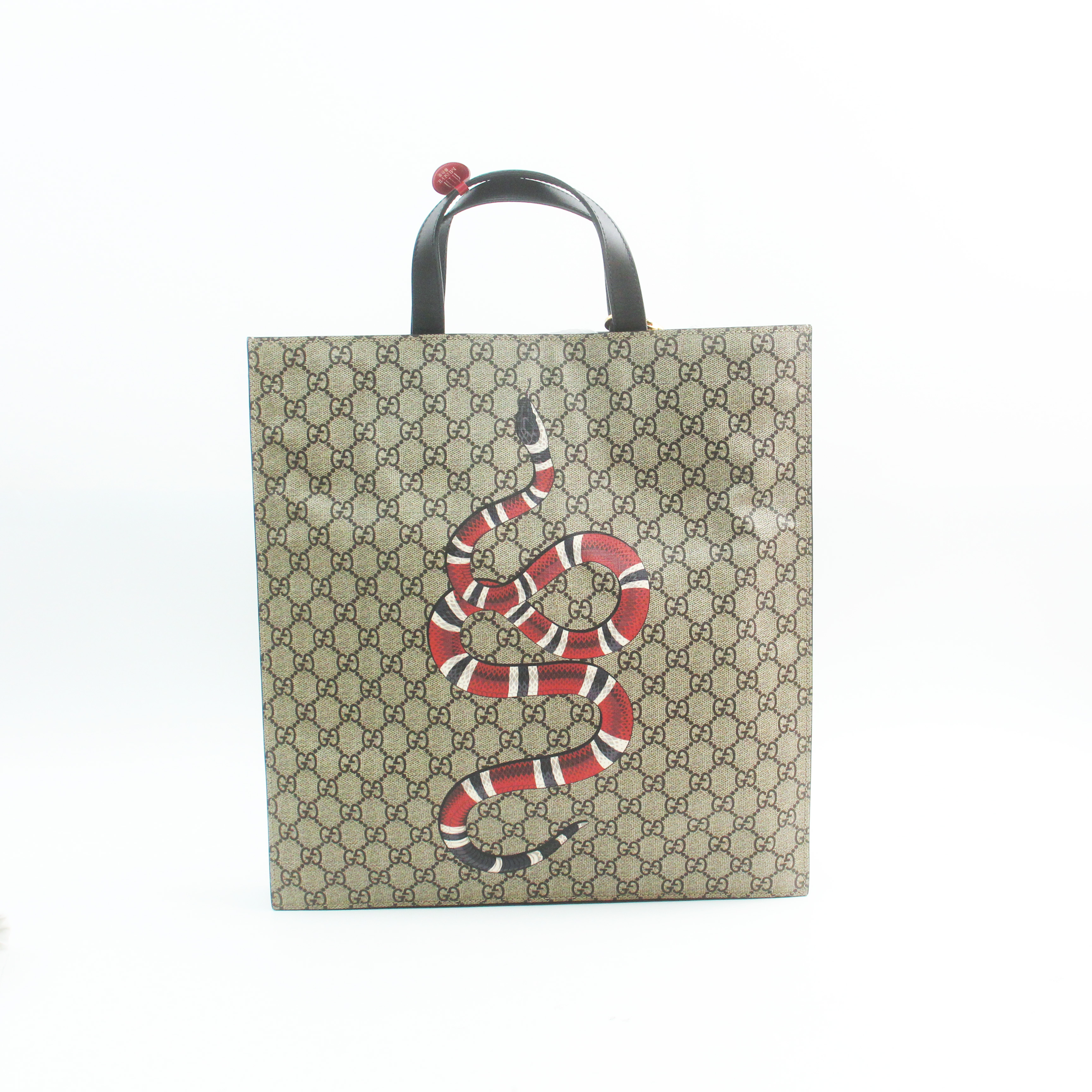 95新 GUCCI/古驰 78465B老花蛇纹托特单肩斜挎包