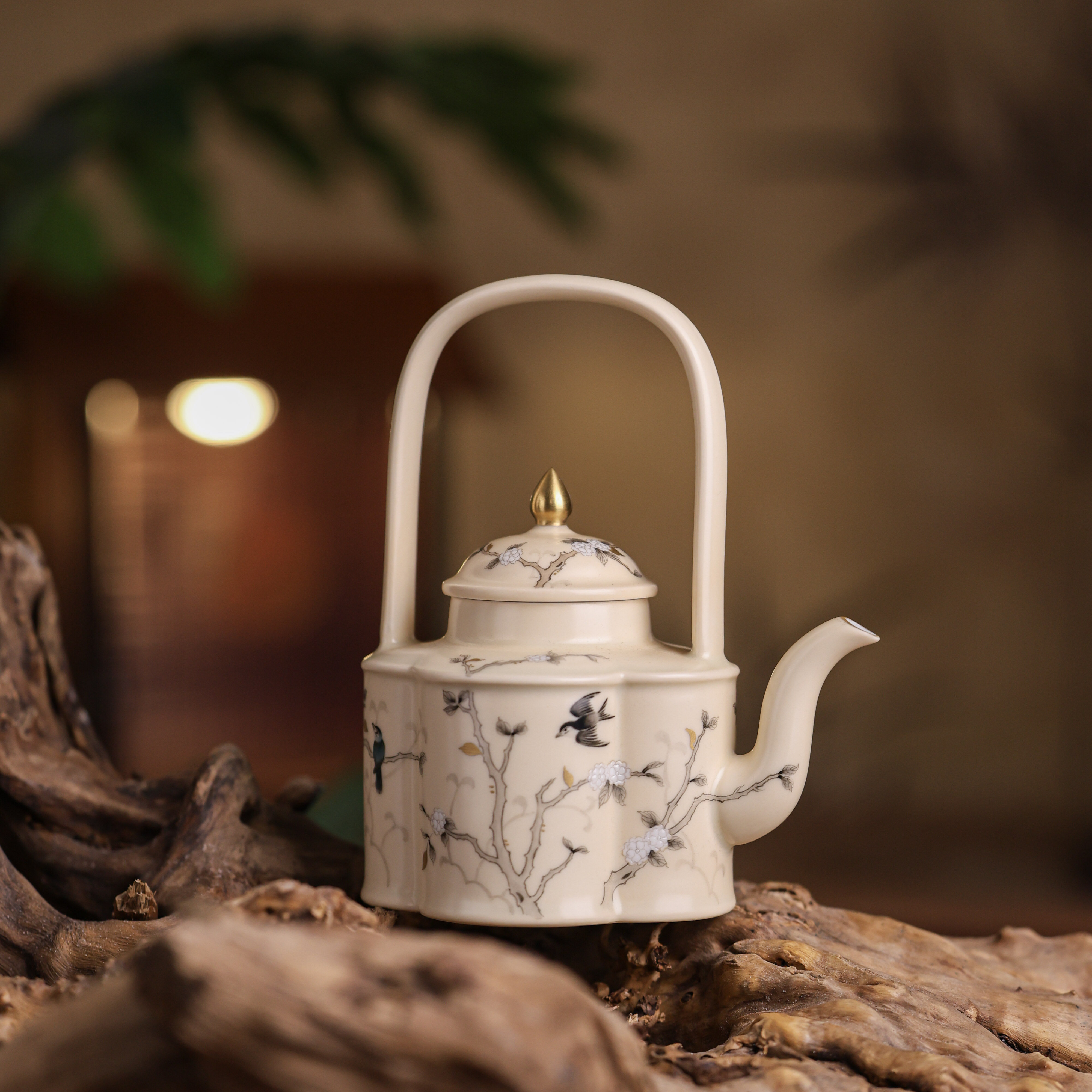 【好物】萱草莺飞提梁壶（合吾0094）