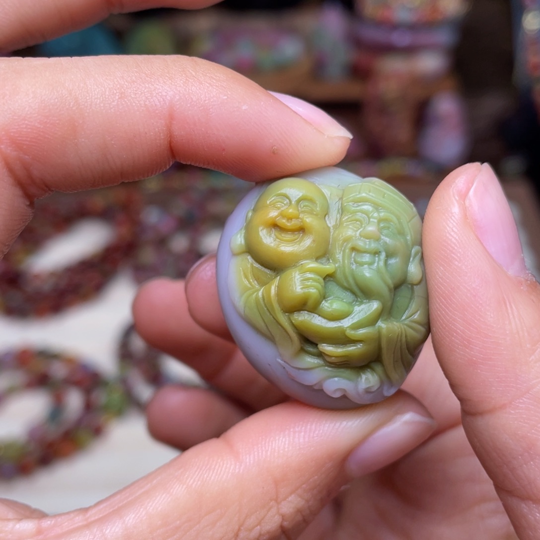 玛瑙/玉髓珠宝半成品未镶嵌盐源玛瑙福利财富一生